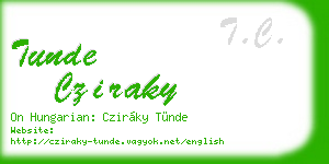 tunde cziraky business card